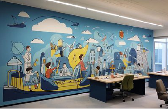 上蔡办公室墙绘的特点。