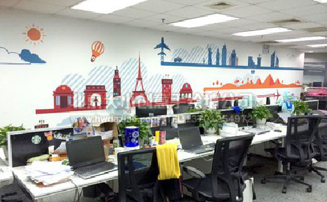 上蔡教你设计办公室墙绘的方法。