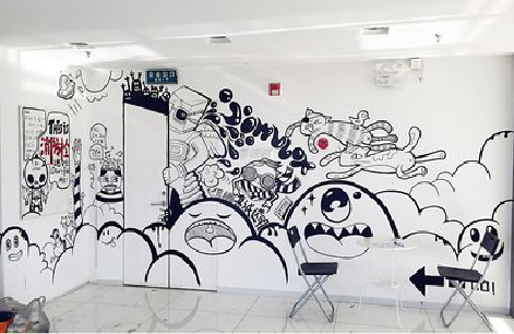 上蔡手绘墙并非传统涂鸦。